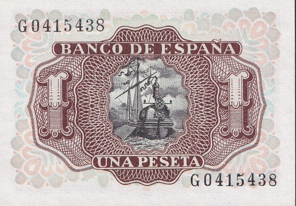 Spain 1 Peseta 1953 P 144 UNC