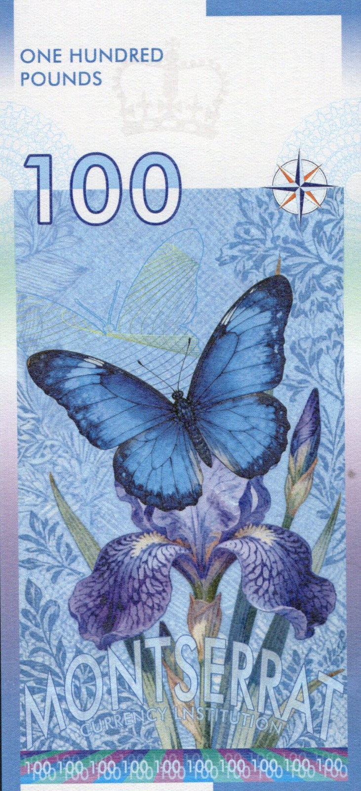 East Caribbean States 2022 MONTSERRAT 100 £ TEST NOTE QUEEN ELIZABETH II UNC