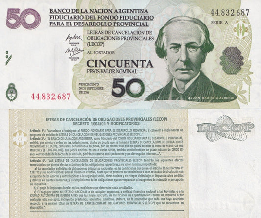 Argentina 50 Pesos 2006 P NL SERIE A UNC