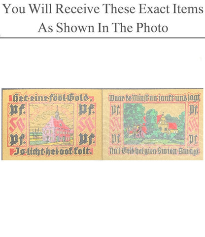 Germany Notgeld LEER 50 Pfenning 1921 Set 2 pcs