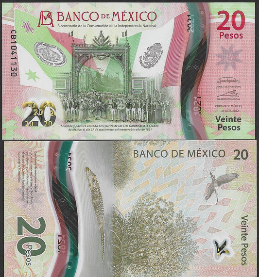 Mexico 20 Pesos 2022 P 132 UNC Polymer Commemorative