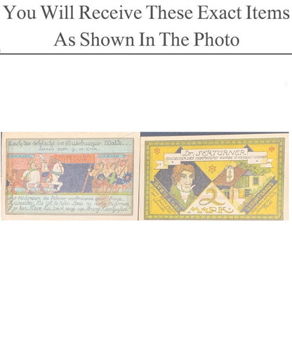 Germany Notgeld NEUHAUS I.W. 1 2 Mark 1921 Set 2 pcs