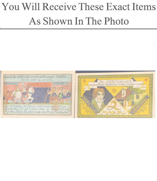 Germany Notgeld NEUHAUS I.W. 1 2 Mark 1921 Set 2 pcs