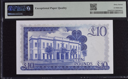 Gibraltar British Administration 10 Pounds 1986 P 22b UNC PMG 67 EPQ 3rd TOP POP