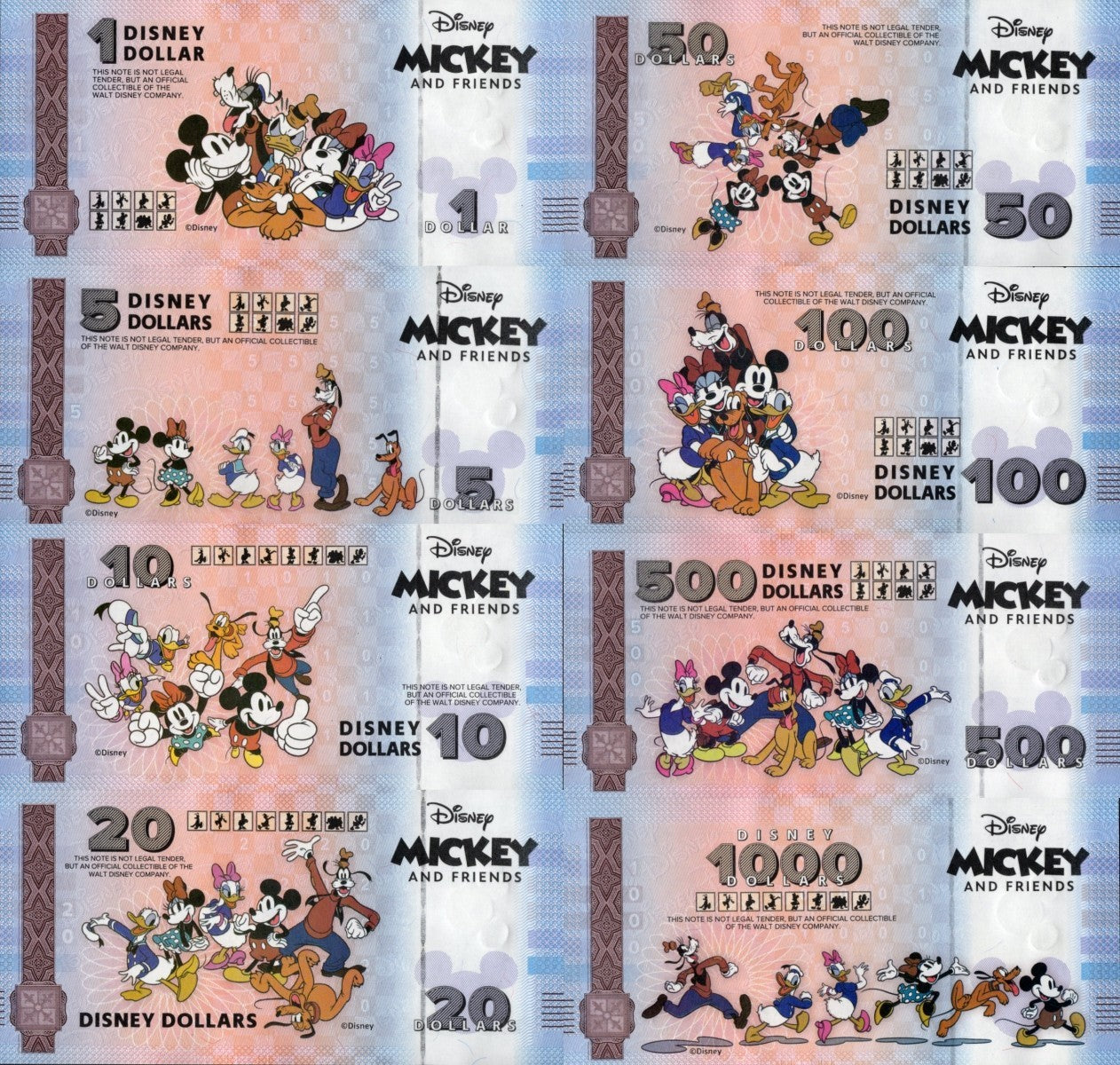 Disney Official Mickey Mouse & Frinds  2025 UNC Lot 2 Set 8 - 16 Folders