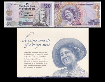 Scotland 20 Pounds Sterling 2000 P 361 UNC Royal Bank of Scotland PLC COMM. W/F