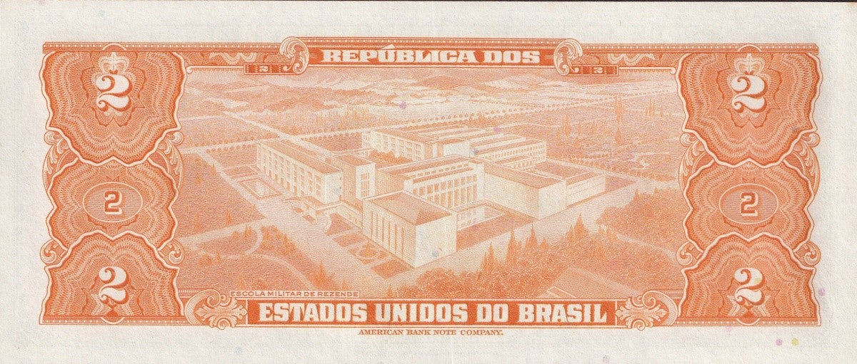 Brazil 2 Crvzeiros  ND 1954-1958 P 151 UNC MINOR FOXING