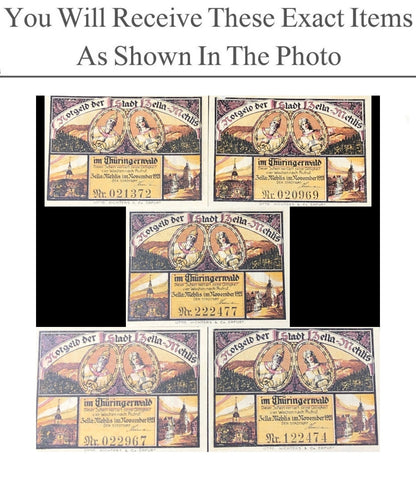 Germany Notgeld ZELLA-MEHLIS 10 25 50 Pfennig 1921 Full Set 5 pcs