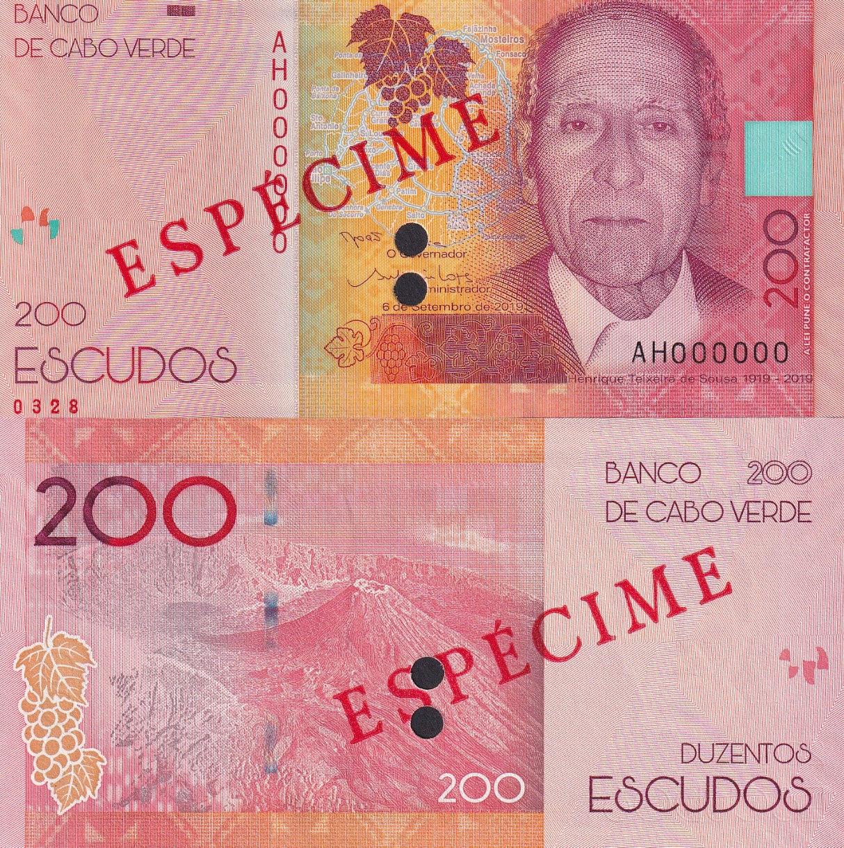 Cape Verde Cabo Verde 200 Escudos 2019 (2021) P 76s UNC SPECIMEN
