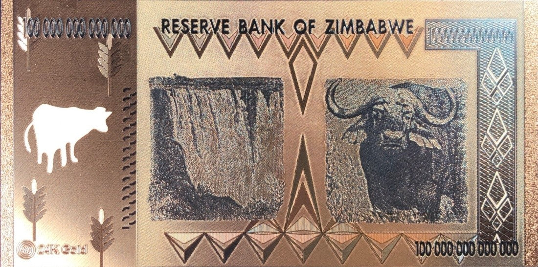 Zimbabwe 100 Trilluion Godfoil Plastic Craft Grifts UNC Test Note