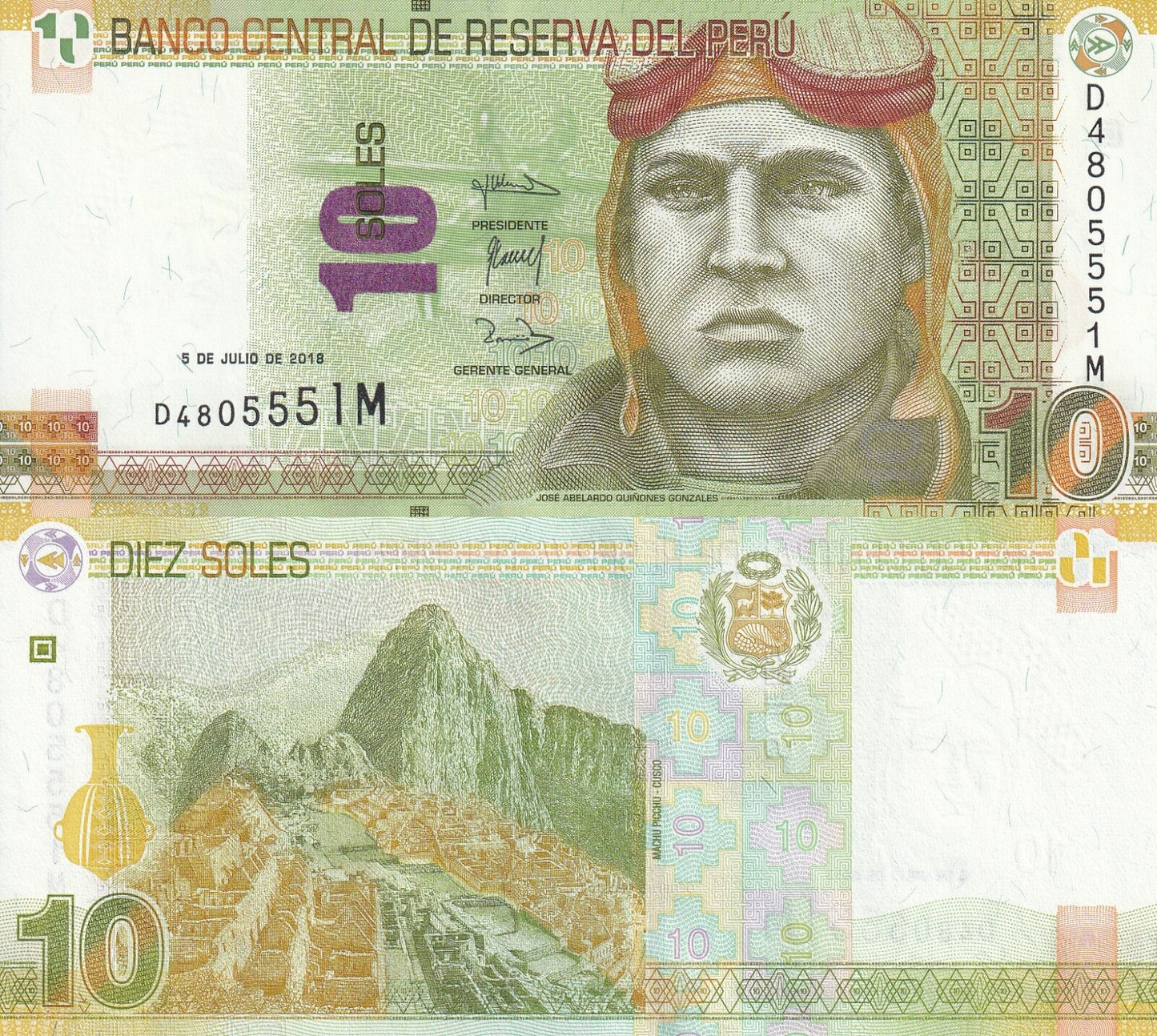 Peru 10 Soles 2018 P 192b UNC