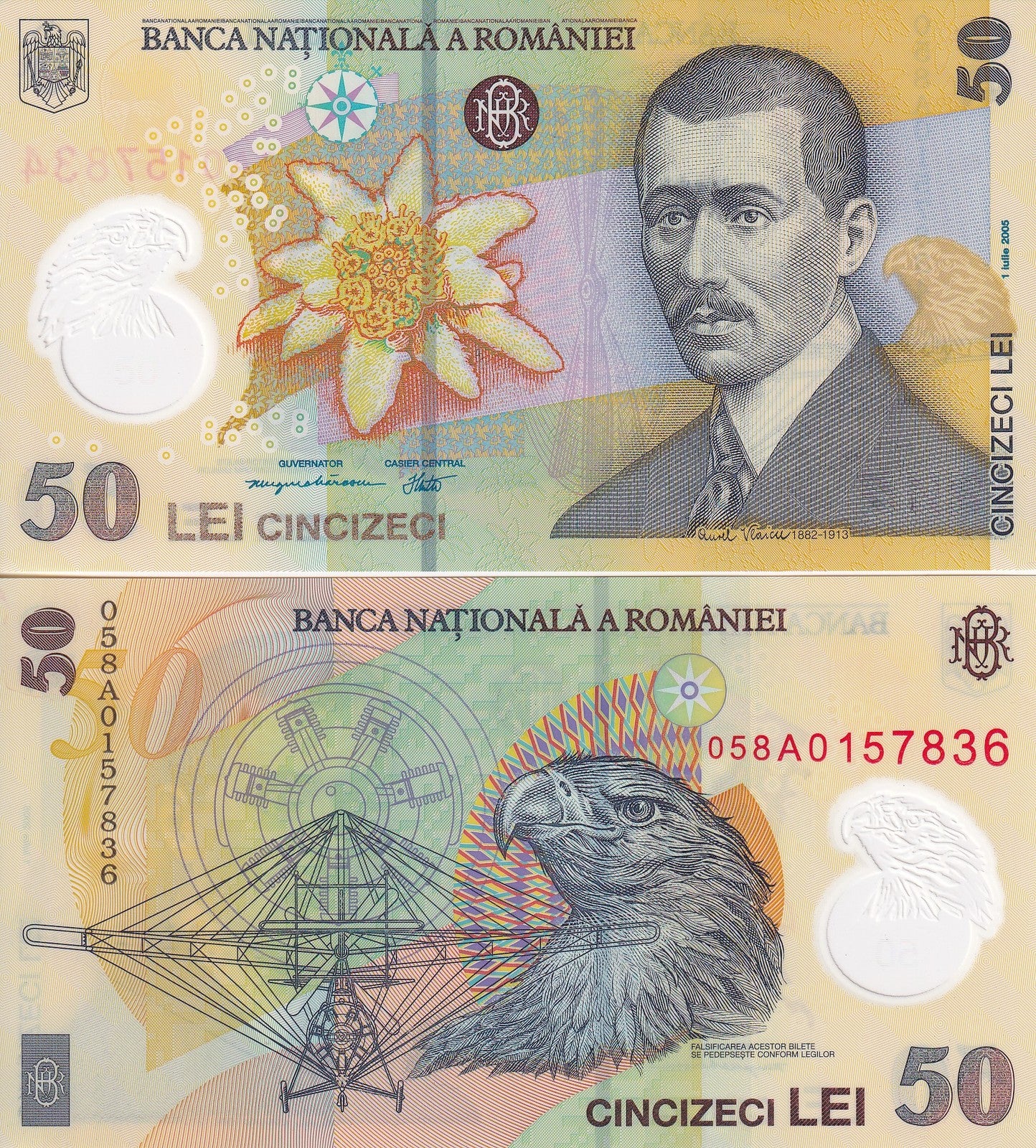 Romania 50 Lei 2005 P 120 Polymer UNC