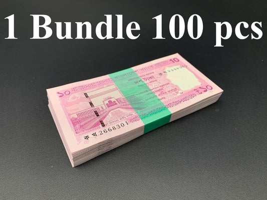 Bangladesh 10 Taka 2026 P New UNC 1 Bundle Lot 100 pcs