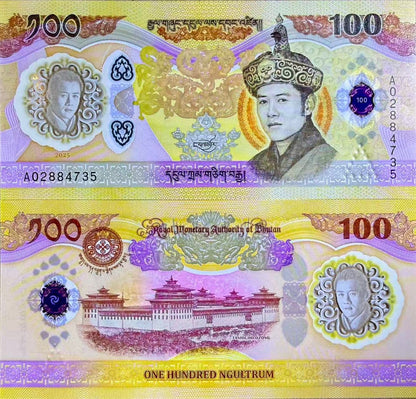Bhutan 100 Ngultrum 2025 2026 P New Design Polymer UNC Commemorative