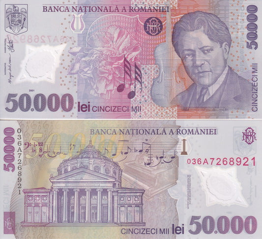 Romania 50000 Lei 2003 P 113a Polymer UNC