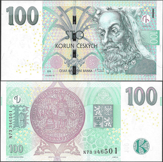 Czechia 100 Korun Ceskych 2018 P 18 UNC