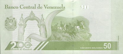 Venezuela 50 Bolivares 2021 P 118 UNC