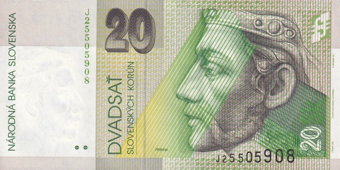 Slovakia 20 Slovenskych Korun 1999 P 20d UNC