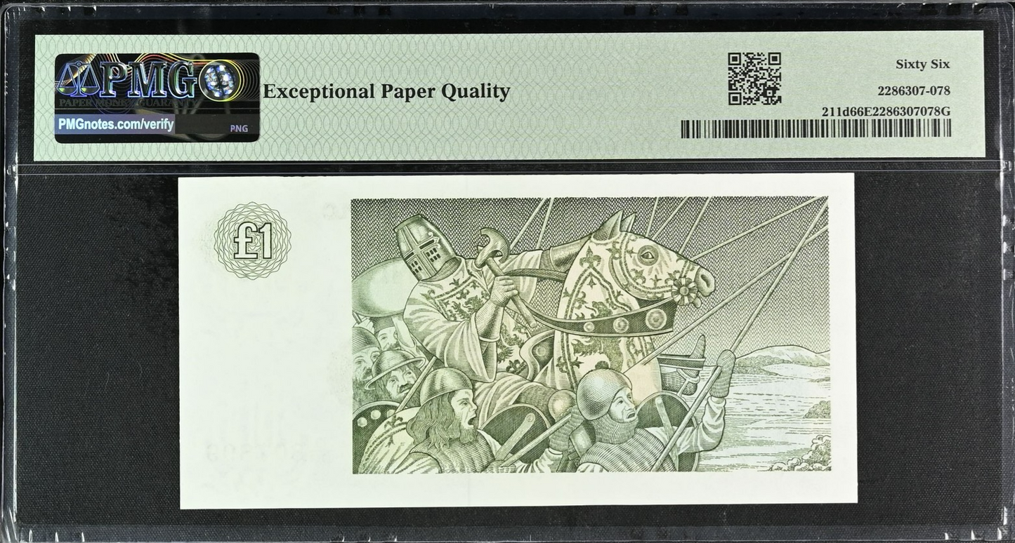 Scotland Clydesdale Bank PLC 1 Pound 1987-88 P 211d UNC PMG 66 EPQ 3rd TOP POP