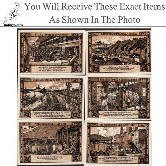 Germany Notgeld BITTERFELD 50 Pfennig 1921 Set 6 pcs