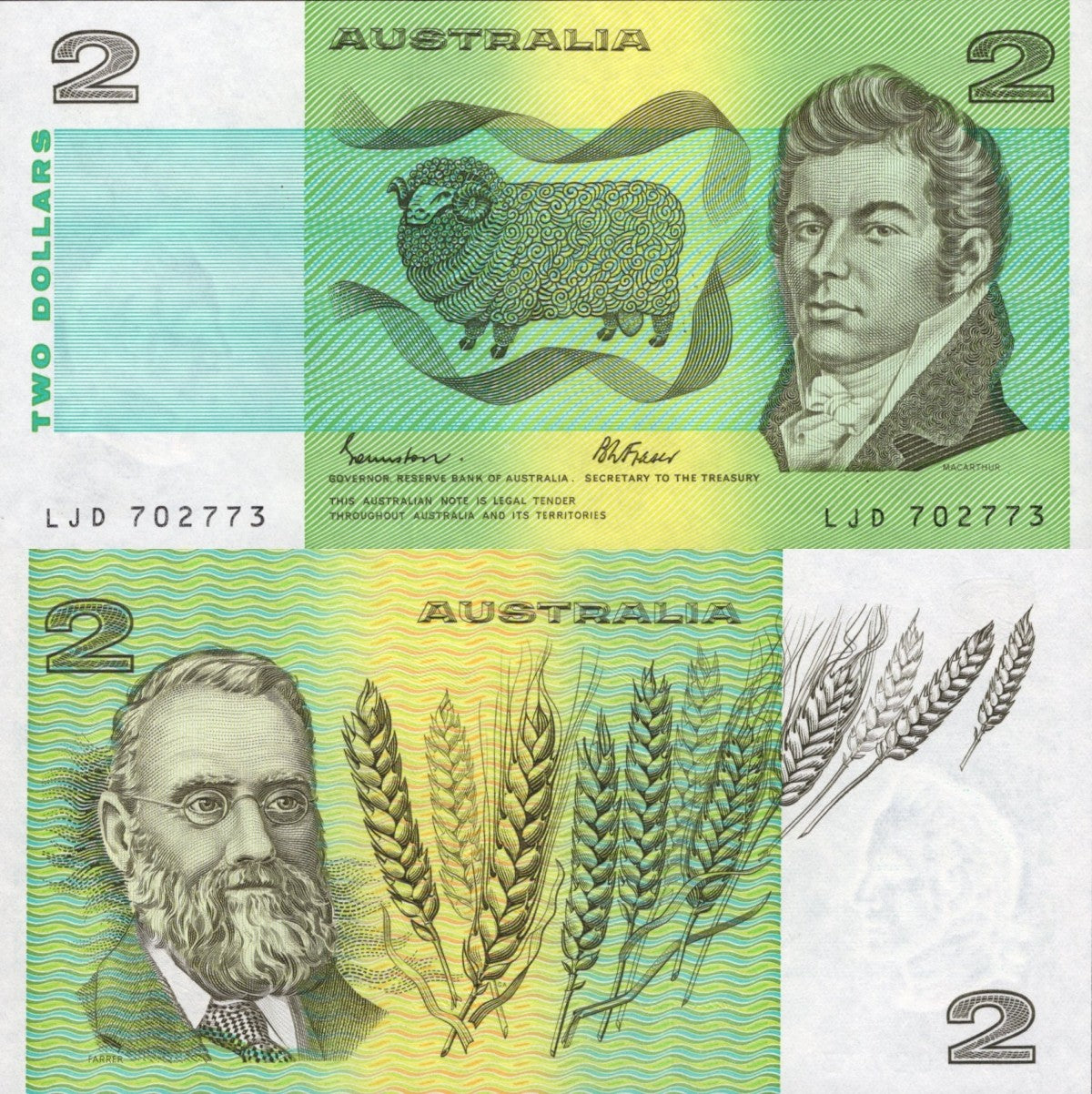 Australia 2 Dollars 1966-1972 P 38 UNC