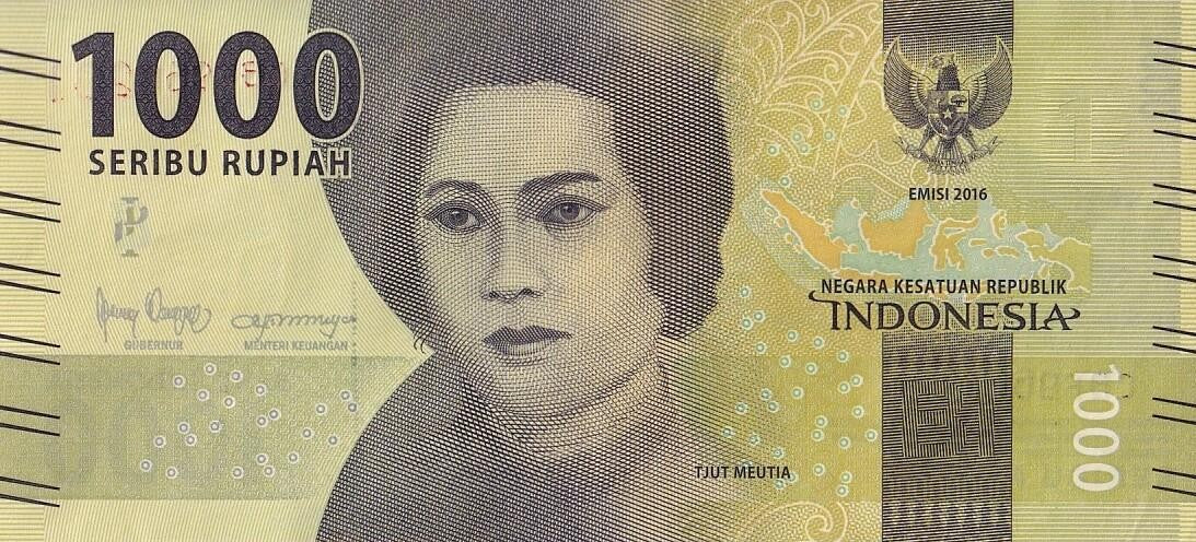 Indonesia 1000 Rupiah 2016/2019 P 154 UNC