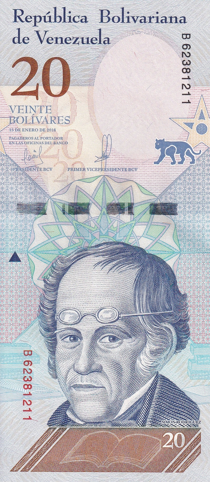 Venezuela 20 Bolivares 2018 P 104 UNC