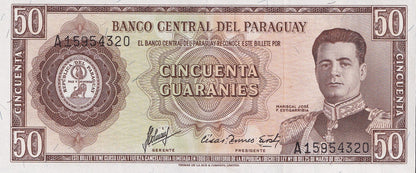 Paraguay 50 Guaraníes 1952 P 197 UNC
