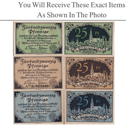Germany Notgeld ASCHERSLEBEN 25 Pfennig 1920 Set 3 pcs