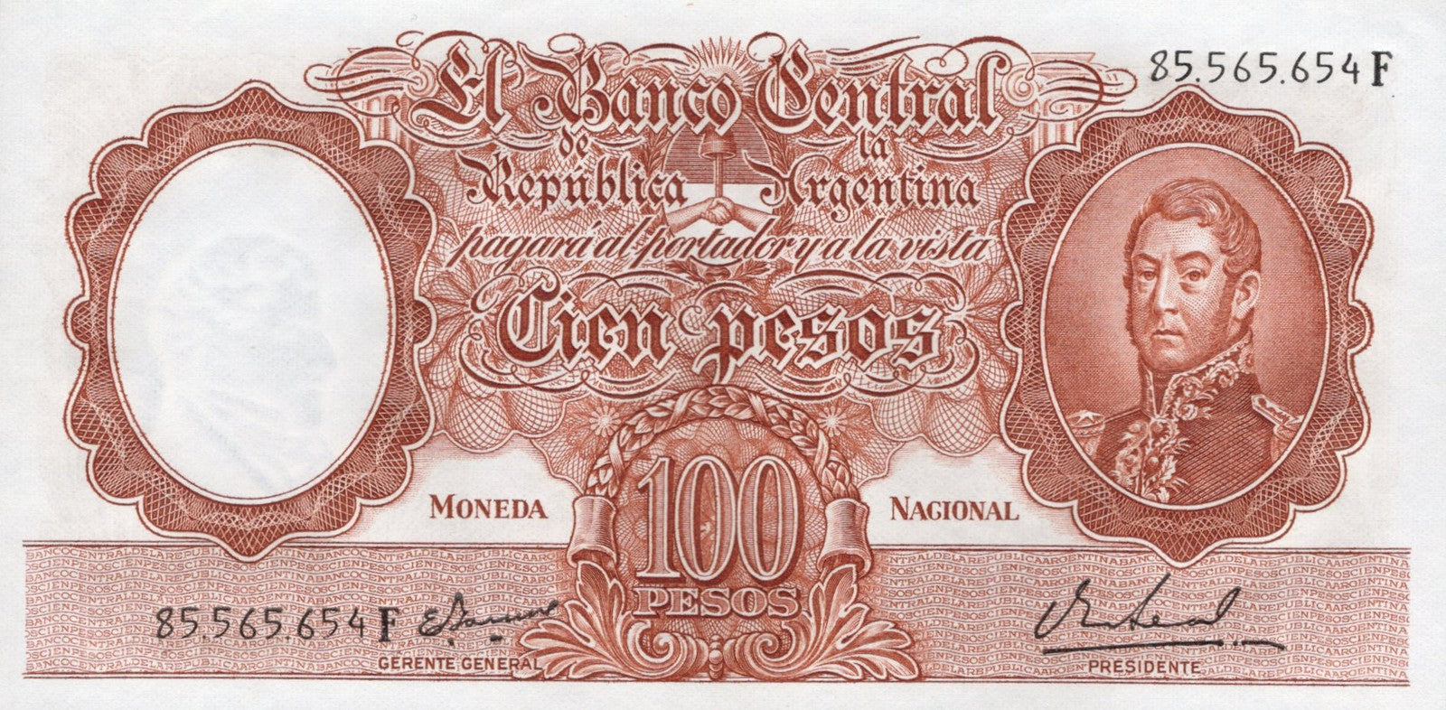 Argentina 100 Pesos ND 1967-1969 P 277 UNC
