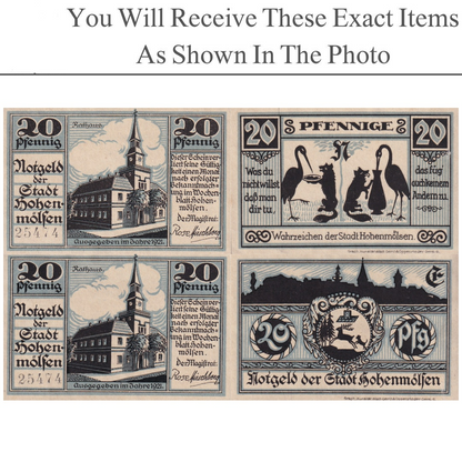 Germany Notgeld HOHENMOLSEN 20 Pfennig 1921 Set 2 pcs