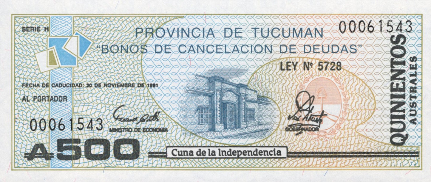 Argentina 500 Australes 1991 P S2716 UNC