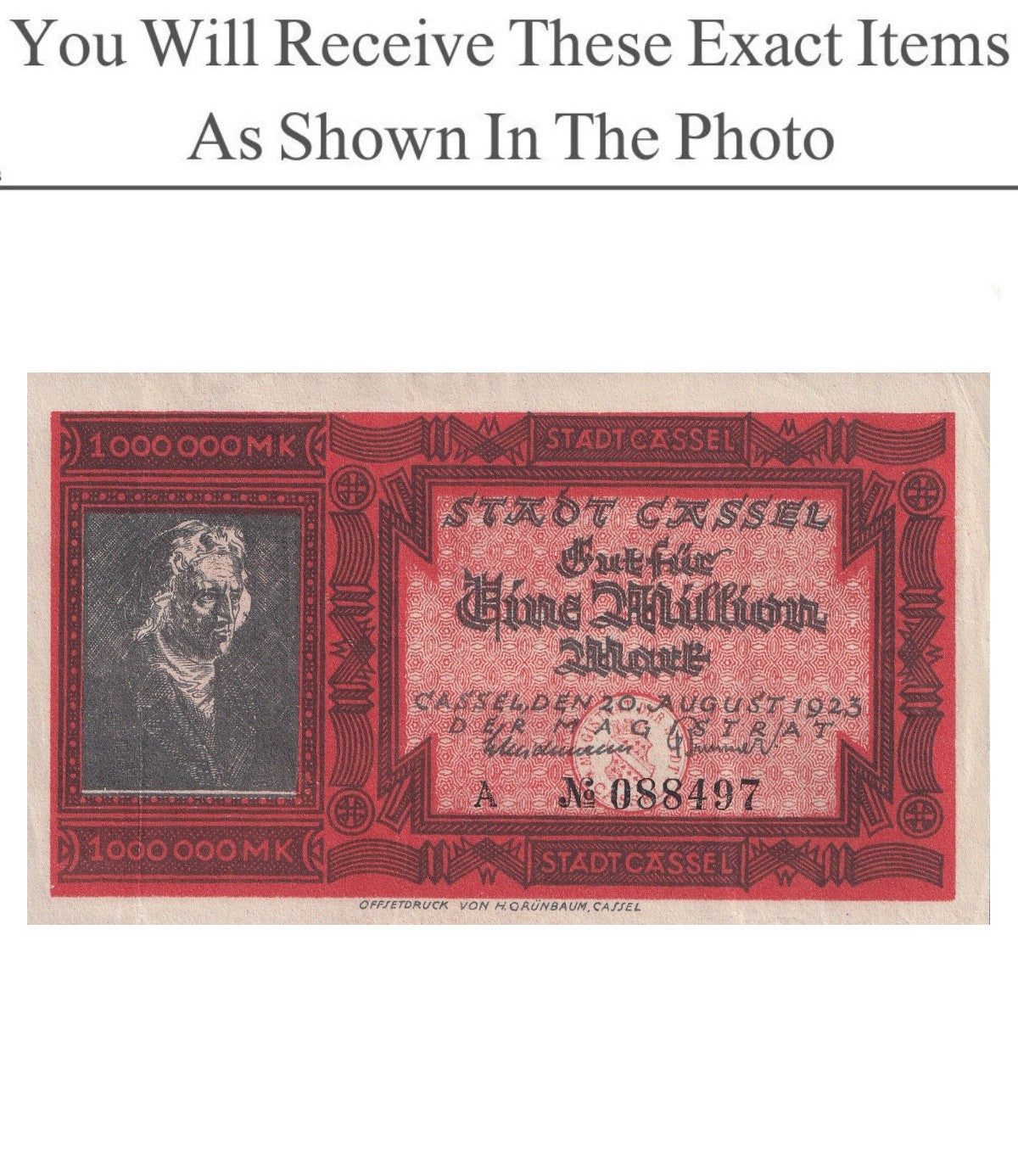 Germany Notgeld CASSEL 1 Million Mark 1923