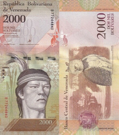 Venezuela 2000 Bolivares 2016 P 96b UNC