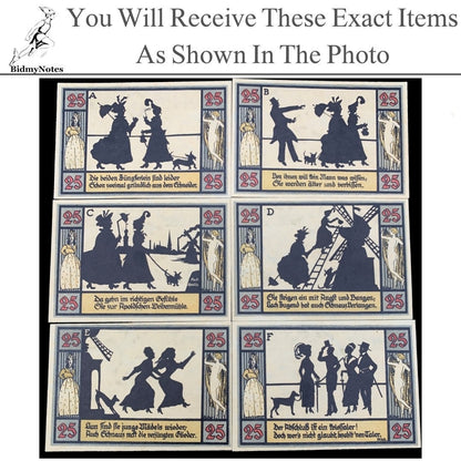 Germany Notgeld APOLDA 25 Pfennig 1921 Set 6 pcs