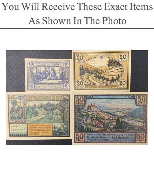 Germany Notgeld STUTZERBACH 10 20 25 50 Pfennig 1921 Full Set 4 pcs