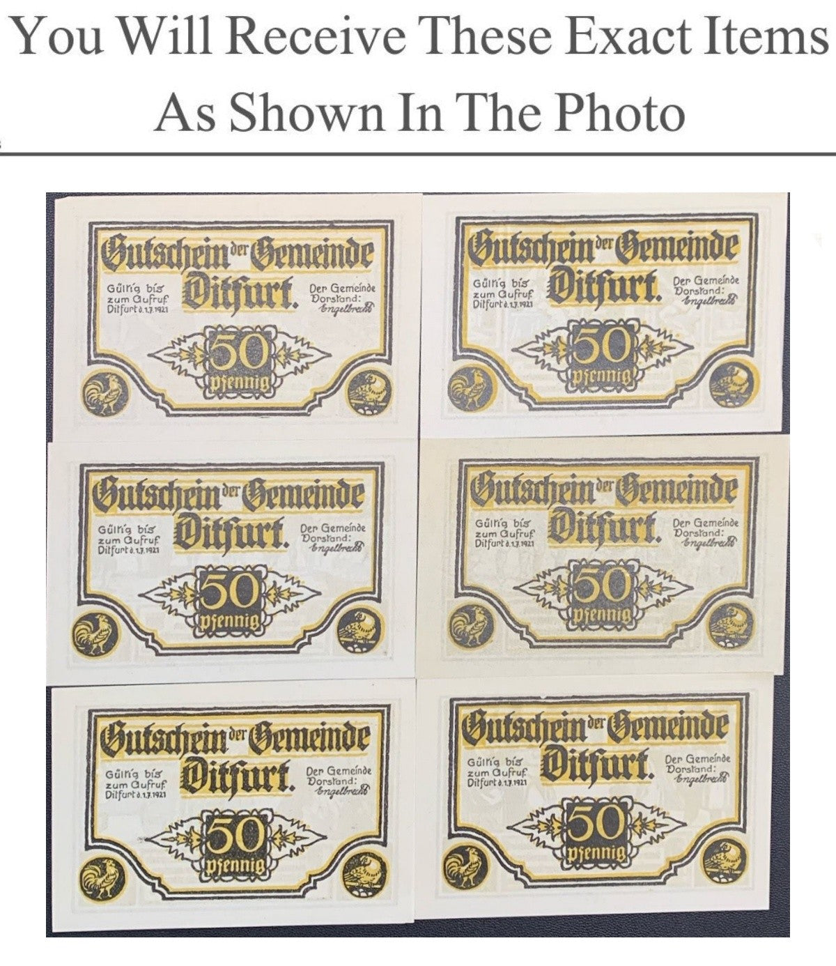 Germany Notgeld DITFURT 50 Pfennig 1921 Full Set 6 pcs