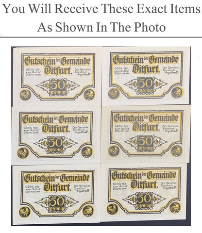 Germany Notgeld DITFURT 50 Pfennig 1921 Full Set 6 pcs
