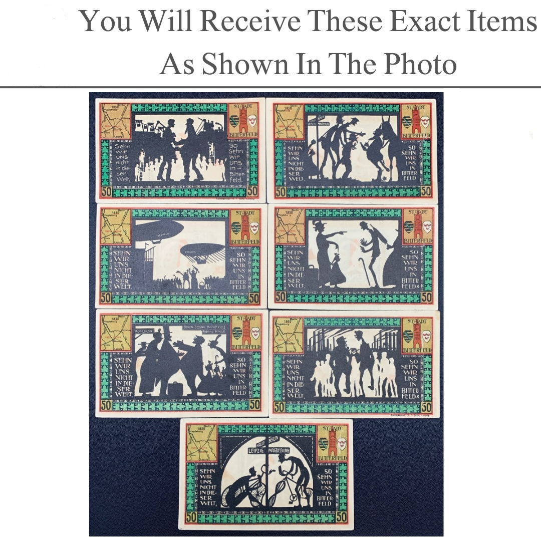 Germany Notgeld BITTERFELD 50 Pfennig 1921 Set 7 pcs
