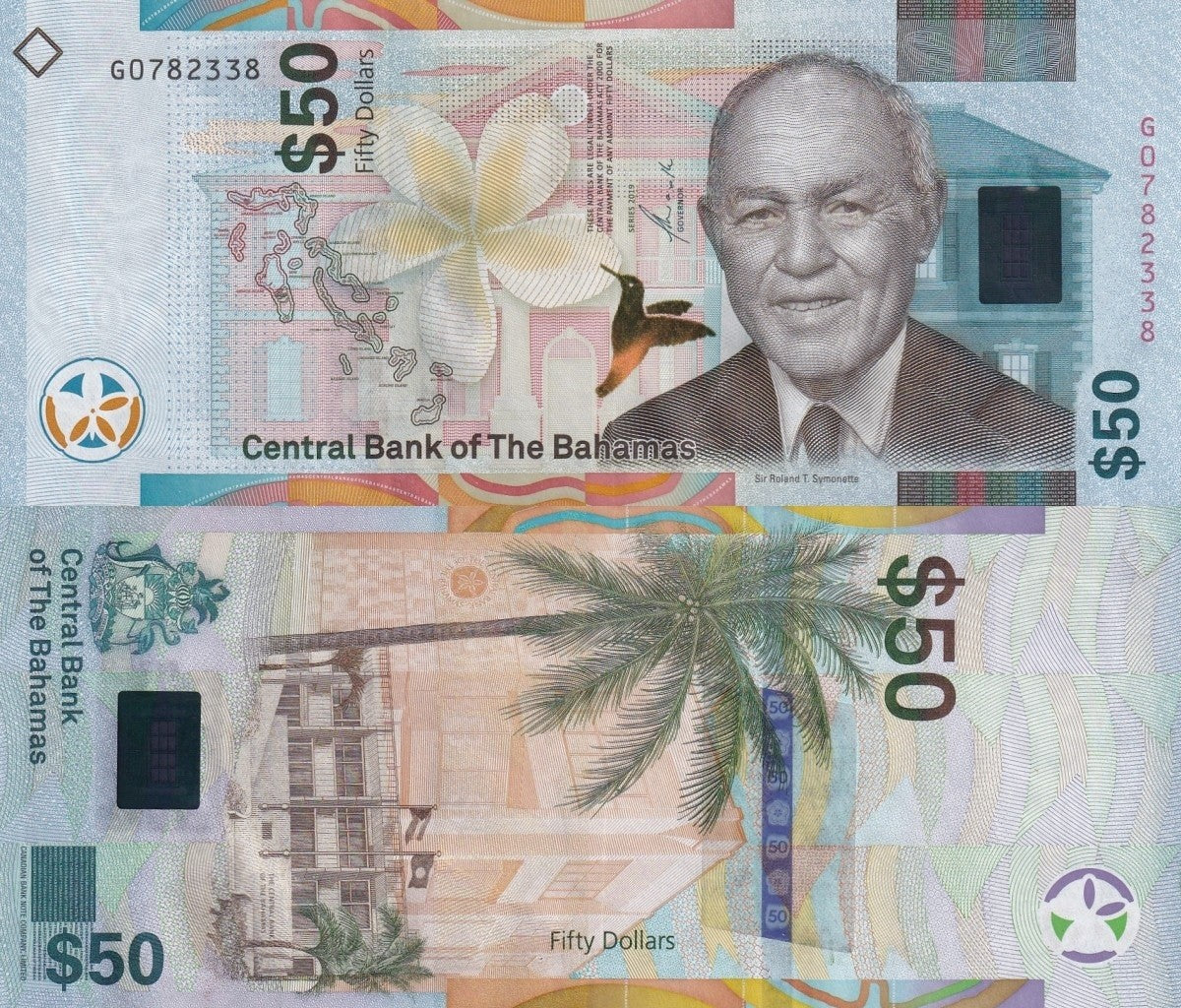 Bahamas 50 Dollars 2019 P 81a UNC