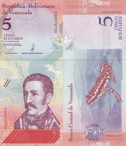 Venezuela 5 Bolivares 2018 P 102 UNC