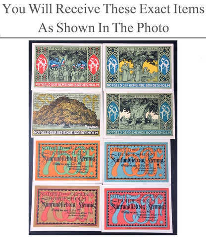 Germany Notgeld BORDESHOLM 50 75 Pfennig 1921 Full Set 8 pcs