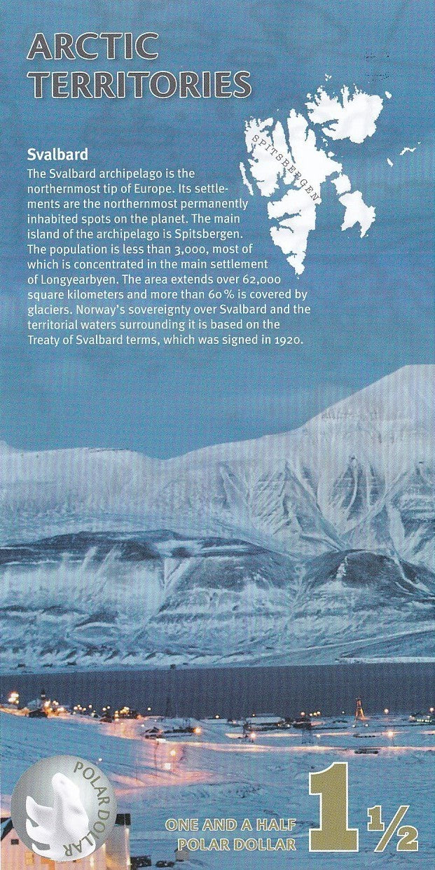 Arctic Territories 1.5 Dollars 2014 Polar Bears UNC Test Note Series A Polymer