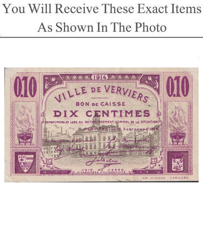 Belgium Notgeld VERVIERS 10 Centimes 1914