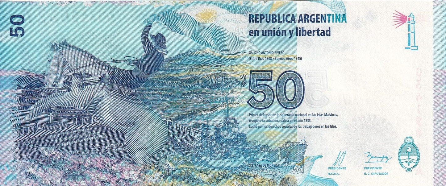 Argentina 50 Pesos ND(2015) P 362a Commemorative UNC
