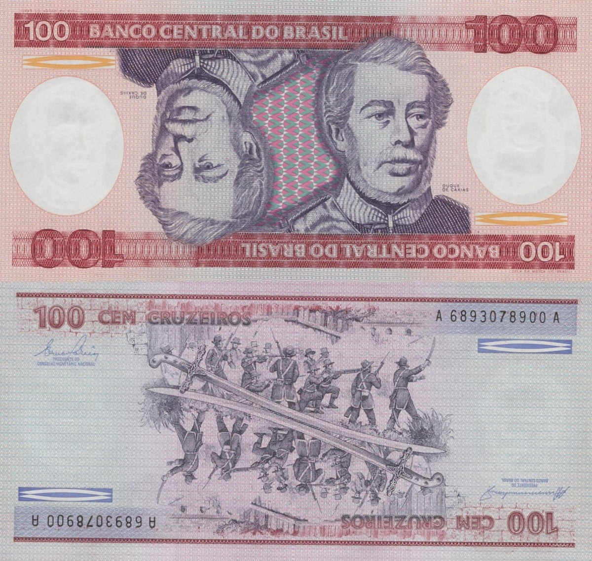 Brazil 100 Cruzeiros ND (1981-1984) P 198 UNC 1/10 Bundle Lot 10 pcs