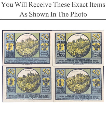 Germany Notgeld DORNBURG 50 Pfenning 1921 Set 4 pcs