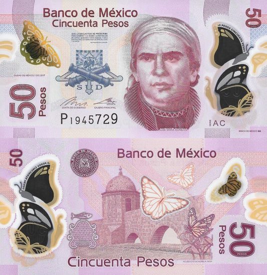 Mexico 50 Pesos 2017 P 123Aac Polymer Serie AC UNC