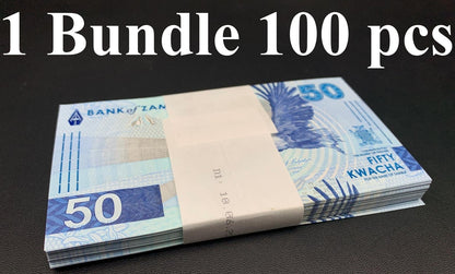 Zambia 50 Kwacha 2024 2025 P New Issue UNC 1 Bundle 100 pcs