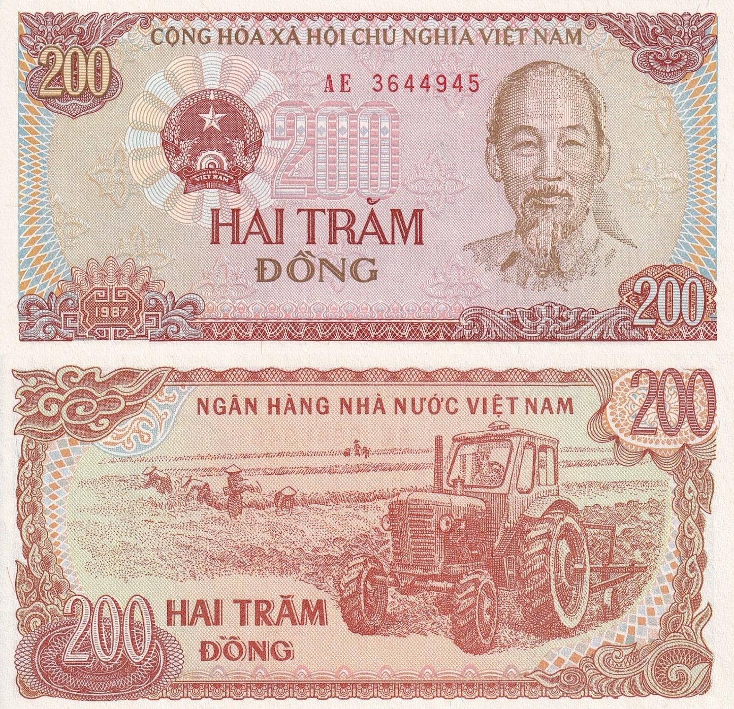 Viet Nam Vietnam 200 Dong 1987 P 100c(1) UNC